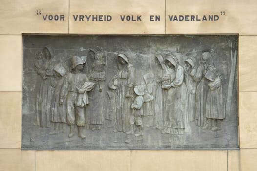 Commemorative bronze plaque at the Women's Memorial in Bloemfontein, South Africa