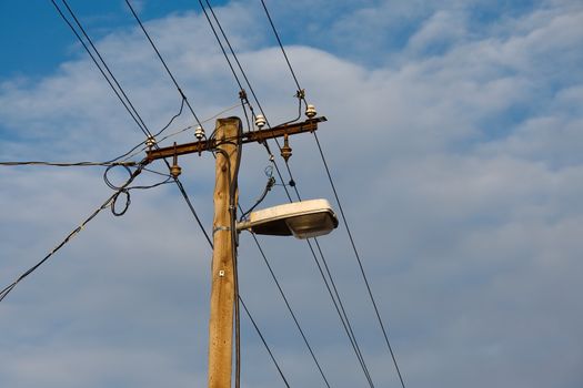 Many cables of electric lines