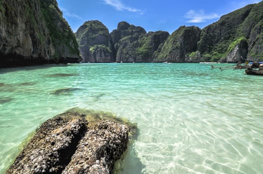 Maya bay, Phi Phi Leh island, Krabi west Thailand , Asia.