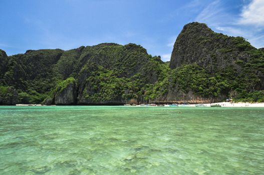 View of Maya Bay, Phi Phi island, Thailand Perfect tropical bay, Asia.