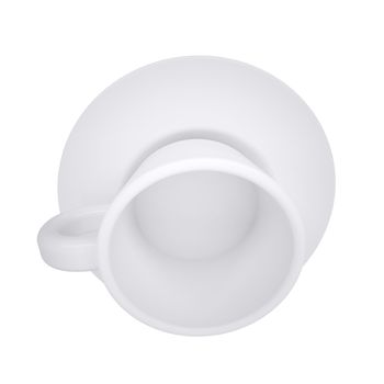 White coffee cup and saucer. Isolated render on a white background