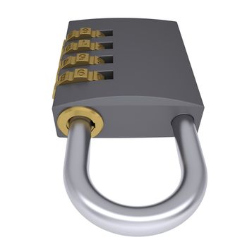 Combination padlock. Isolated render on a white background