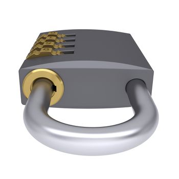 Combination padlock. Isolated render on a white background