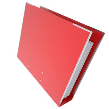 Red office folder. Isolated render on white background