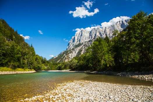 The Kaprun reservoir in the high Alp mountains in Austria