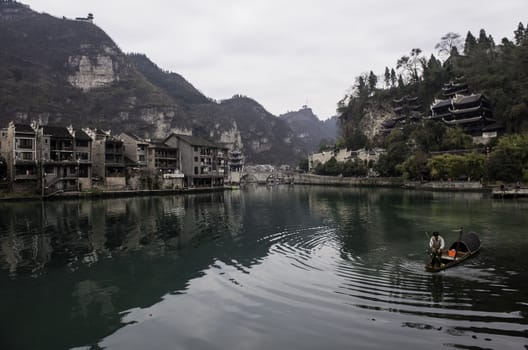 The ancient town of Zhenyuan in Guizhou province.