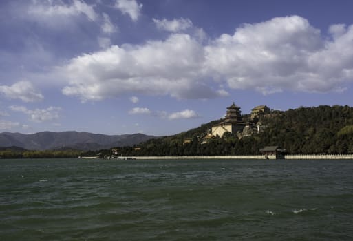 The Summer palace under the sunset in Beijing.