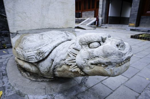 The giant land turtle in Dajue temple of Beijing, China.