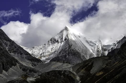 The snow mountain of Shangri-la in Sichuan province of China.