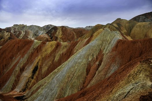 The Danxia mountain in Zhangye of Gansu province of China.