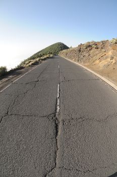 One Lonely Road in the Desert Tenerife, Spain