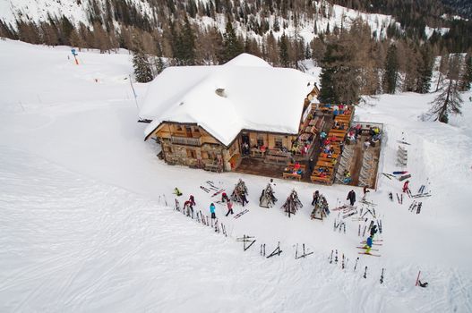 Ski bar in the Alps