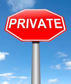 Illustration depicting a sign with a private concept.