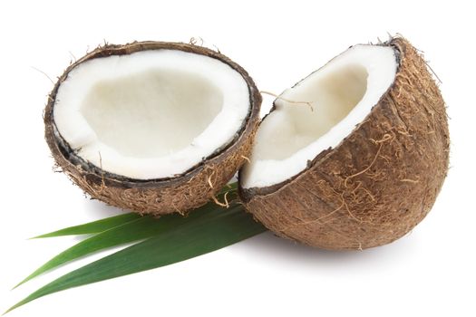 Perfect fresh coconut isolated on white background