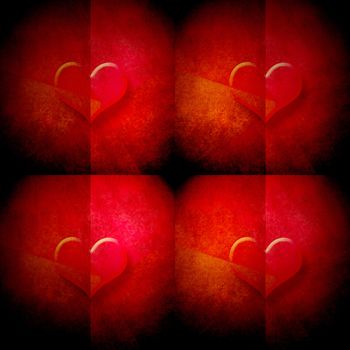 Valentine's day background with hearts dark red grunge background