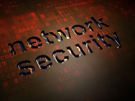 Security concept: digital screen with word Network Security, 3d render