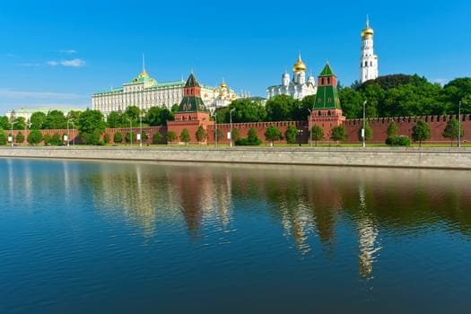 Beautiful view of  Moscow Kremlin and Moskva river, Russia