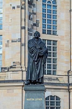 Martin Luther monument in the Frauenkirche square in Dresden