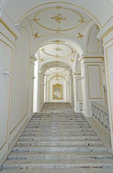 Marble entrance stair at the Bratislava Castle, in Slovakia.
