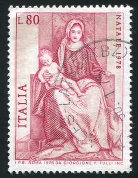 ITALY - CIRCA 1978: stamp printed by Italy, shows Virgin and Child by Giorgione, circa 1978