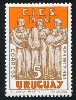 URUGUAY - CIRCA 1961: stamp printed by Uruguay, shows Welfare, Justice and Education, circa 1961