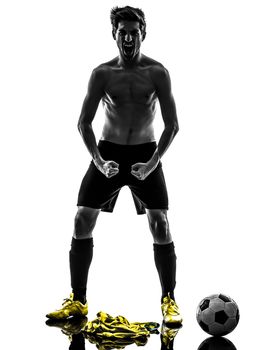 one brazilian soccer football player young man standing defiance