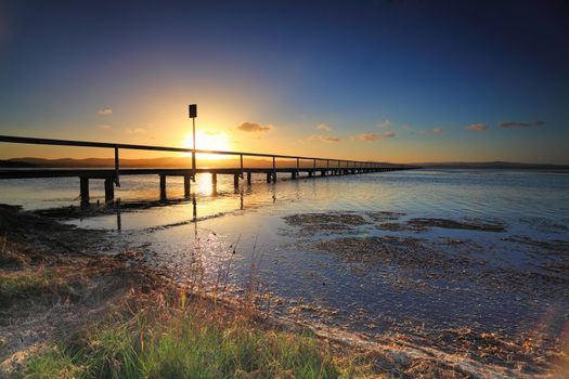 Sun setting at Long Jetty, NSW, Australia