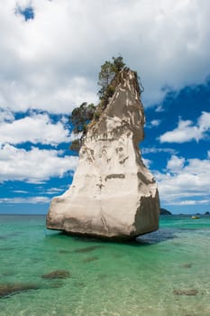Beautiful Te Hoho Rock at Cathedral Cove Marine Reserve, Coromandel Peninsula, New Zealand. 