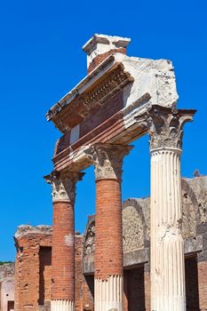 Famous ruins of ancient town Pompeii in Italy