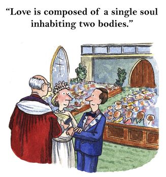 "Love is composed of a single soul inhabiting two bodies."