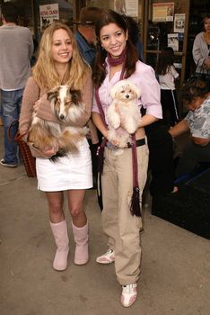 April Gilbert and Masiela Lusha at the launch of Last Chance for Animals' "Pets & Celebrities" at Pet Mania, Burbank, CA 11-15-03