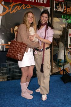 April Gilbert and Masiela Lusha at the launch of Last Chance for Animals' "Pets & Celebrities" at Pet Mania, Burbank, CA 11-15-03