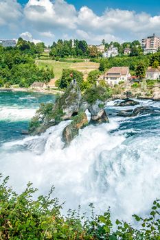 Rheinfall, Waterfall of the river Rhein in Swiss