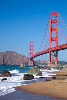 The Golden Gate Bridge in San Francisco bay