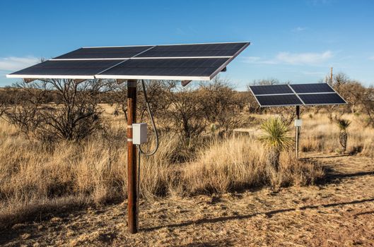 Small Solar Panel in Desert Setting