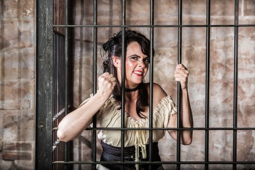 Portrait of a Sneering Female Prisoner in the Oldwest