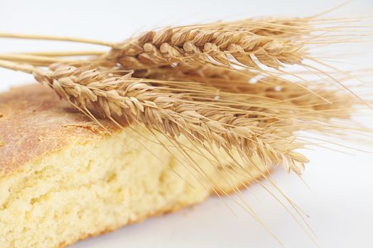 bread and spikes isolated on white