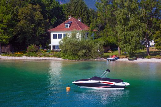 Typical Guests House on Wolfgang See lake shore, Austria