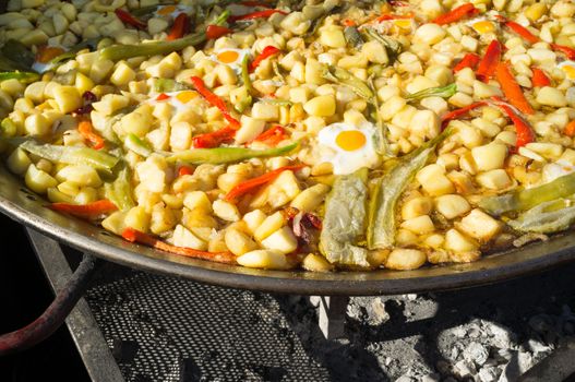 Traditional Spanish potato dish cooked with easily available ingredients