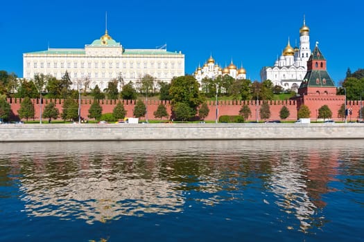 Beautiful view of  Moscow Kremlin and Moskva river, Russia