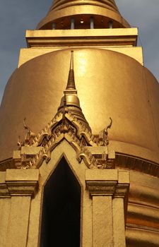 part of the golden Buddhist temple gable at Thailand