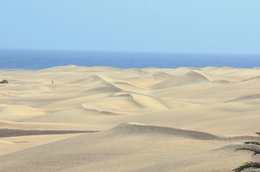An Orange Sand Desert in Gran Canaria Island, Spain