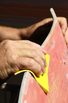 Restore an Old Skateboard with a Yellow Sandpaper