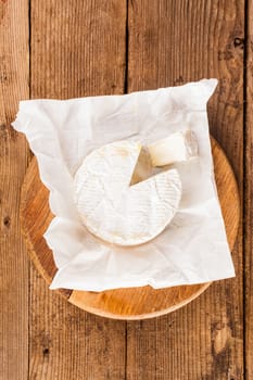 camembert cheese slice macro shot. Shallow DOF