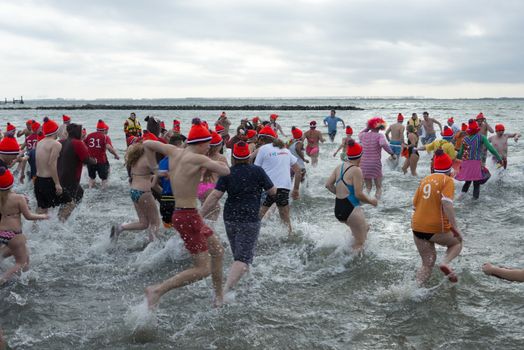 new year dip 2014 in winter holland
