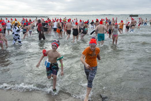 new year dip 2014 in winter holland
