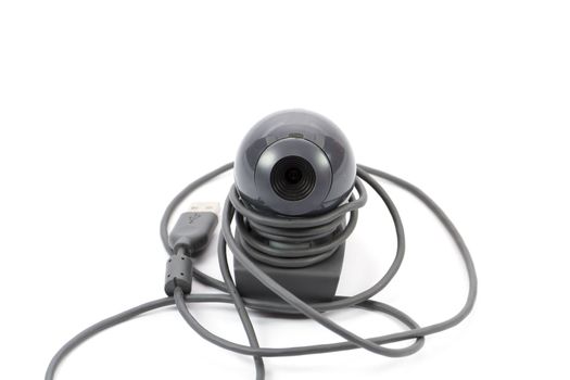 Black Webcam with Cable on white background