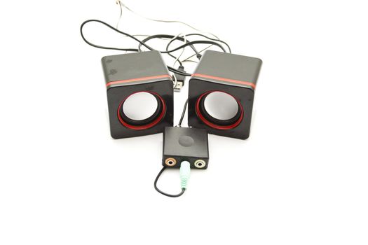 Black Loudspeaker on white background