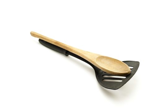 Wooden Cooking Spoon with Black Spatula
