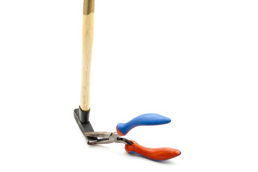 Hammer with Tong on white background